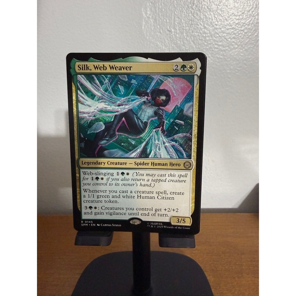 MTG Marvel Secret Lair Silk Web Weaver Legendary Creature R 0145 Foil Stamp